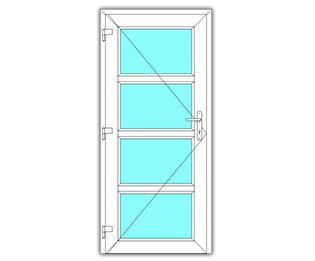 4 Vak glasdeur links