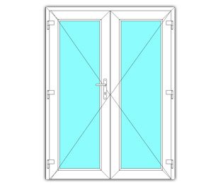 Dubbel glasdeur links