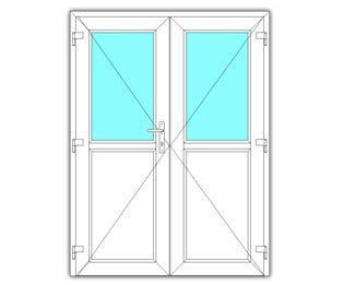 Dubbel halfglasdeur links