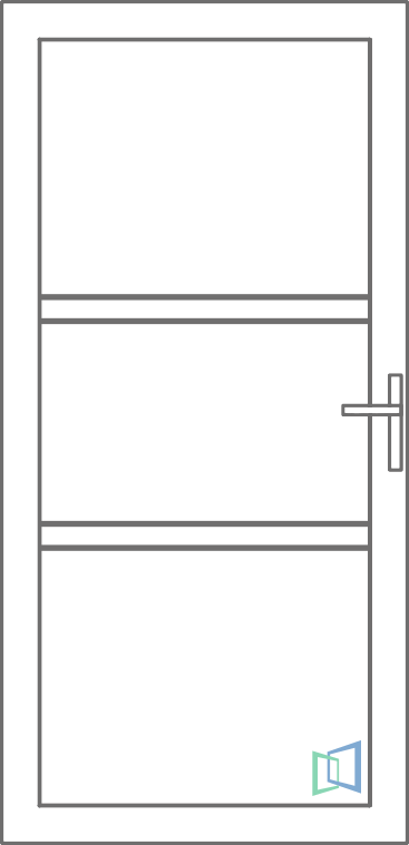 Sierdeurpaneel 110 Links planchet out