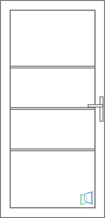 Sierdeurpaneel 57 Links groef out zonder inox