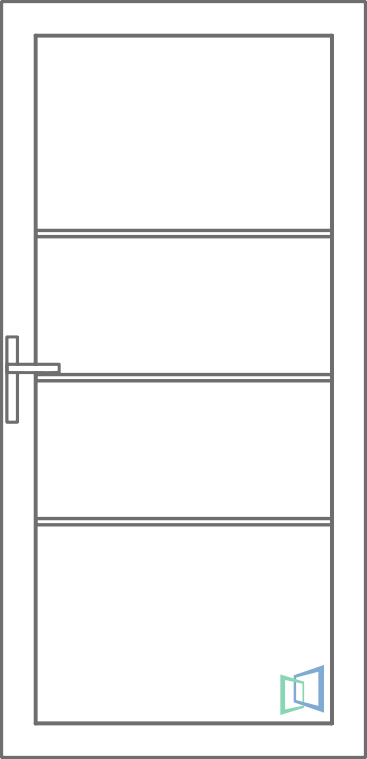 Sierdeurpaneel 57 Rechts groef out zonder inox