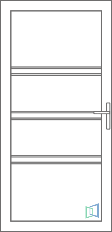 Sierdeurpaneel 58 Links groef out zonder inox