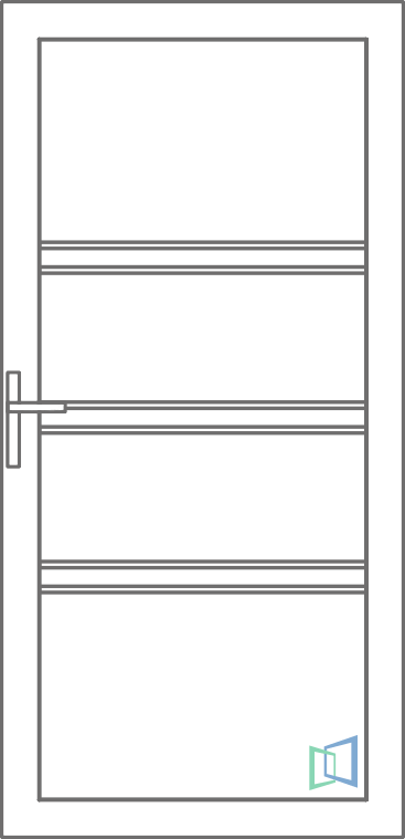 Sierdeurpaneel 58 Rechts groef out zonder inox