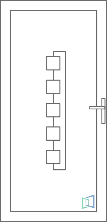 Sierdeurpaneel 60 Links out 1 x inox
