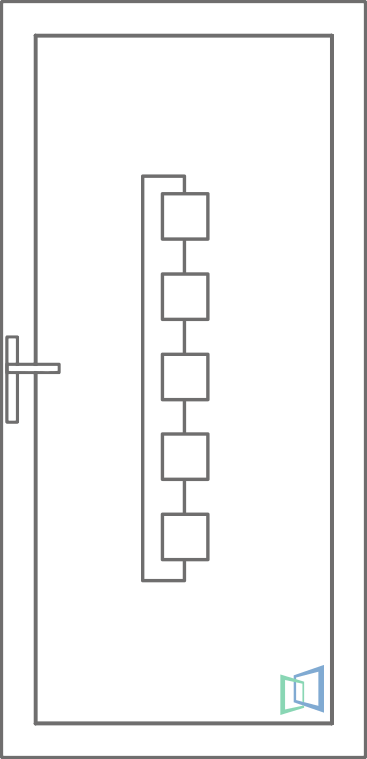 Sierdeurpaneel 60 Rechts out 1 x inox