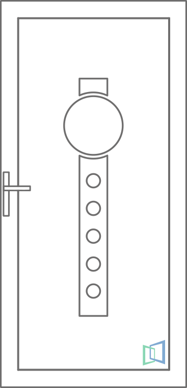Sierdeurpaneel 61 Rechts Neen 2 x inox