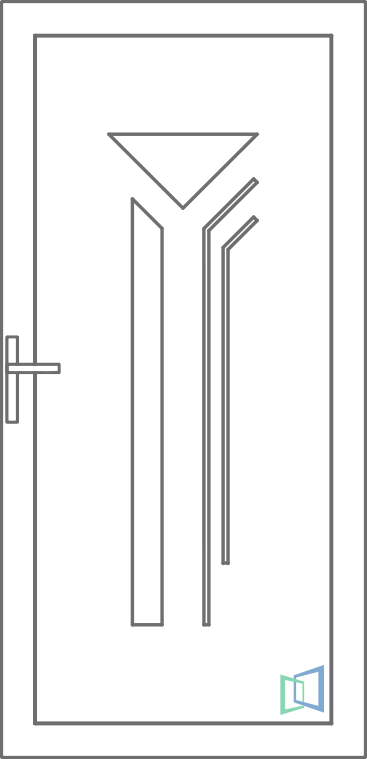 Sierdeurpaneel 62 Rechts Neen 2 x inox