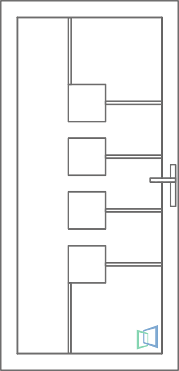 Sierdeurpaneel 63 Links Neen 2 x inox
