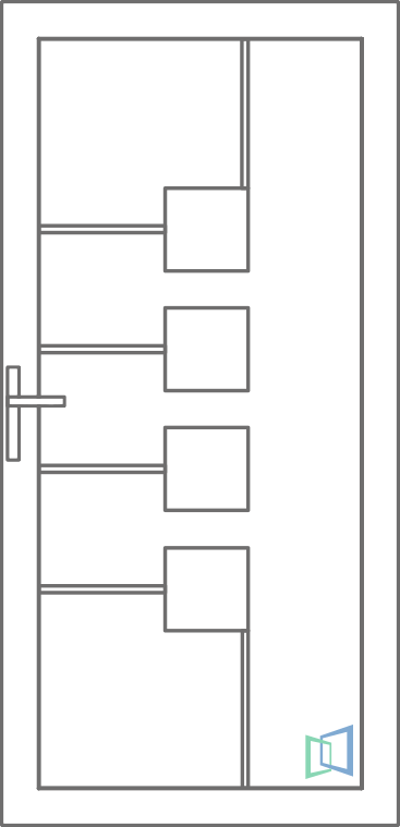 Sierdeurpaneel 63 Rechts Neen 2 x inox