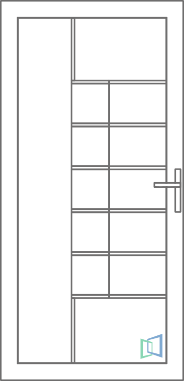 Sierdeurpaneel 64 Links out 1 x inox