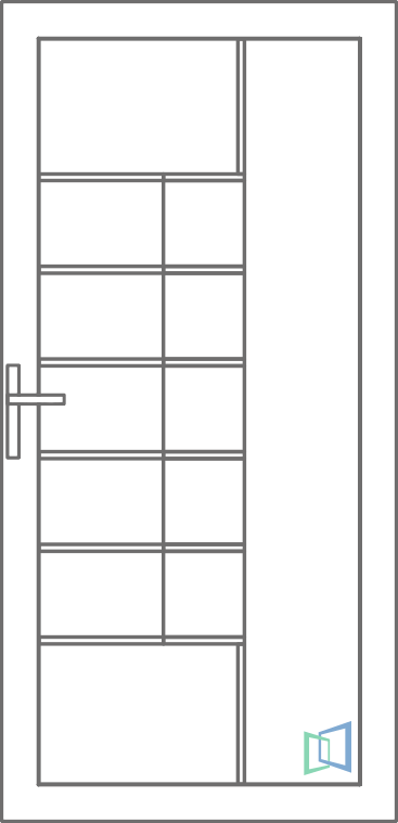 Sierdeurpaneel 64 Rechts out 1 x inox
