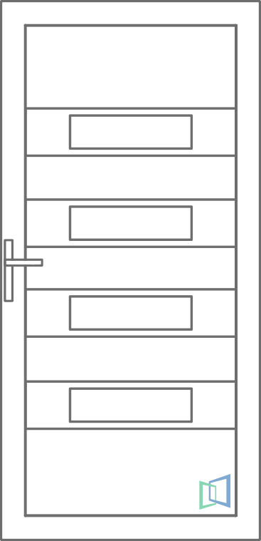 Sierdeurpaneel 65 Rechts out 1 x inox