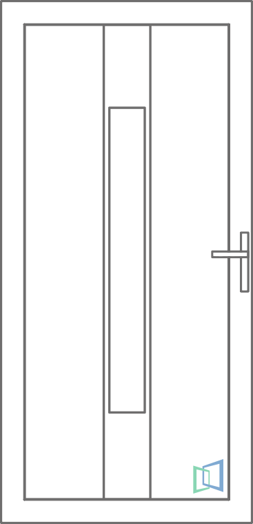 Sierdeurpaneel 66 Links out 1 x inox