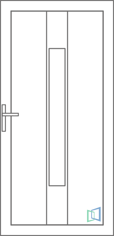 Sierdeurpaneel 66 Rechts out 1 x inox