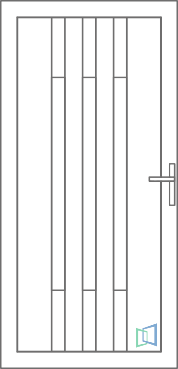 Sierdeurpaneel 67 Links out 1 x inox