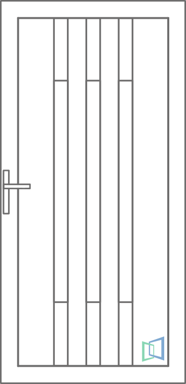 Sierdeurpaneel 67 Rechts out 1 x inox