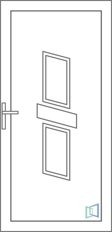 Sierdeurpaneel 68 Rechts out 1 x inox