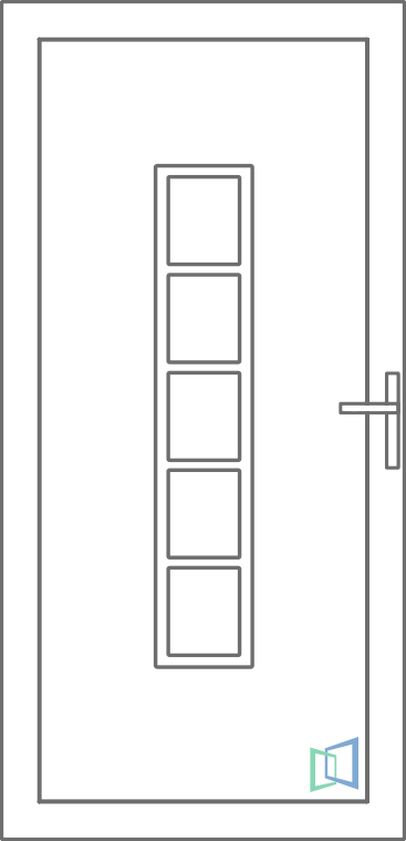 Sierdeurpaneel 69 Links out 1 x inox