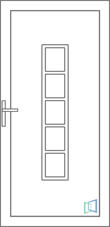 Sierdeurpaneel 69 Rechts out 1 x inox