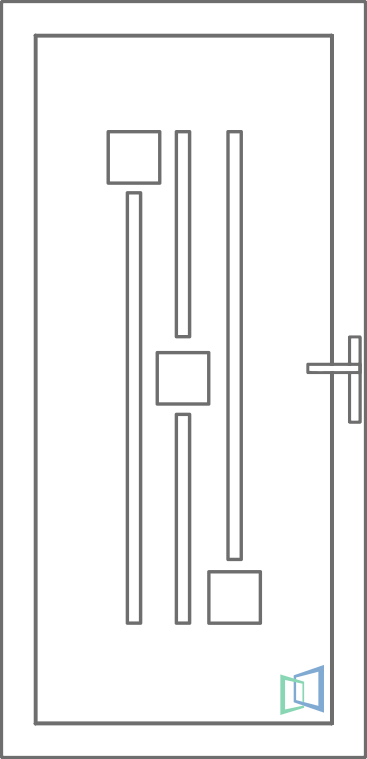 Sierdeurpaneel 70 Links out 1 x inox