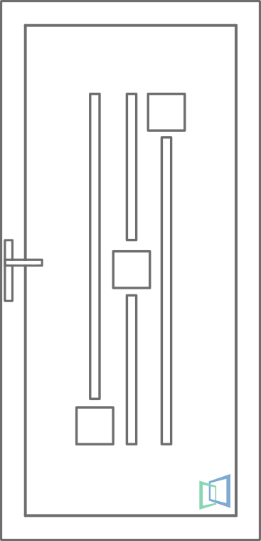 Sierdeurpaneel 70 Rechts out 1 x inox