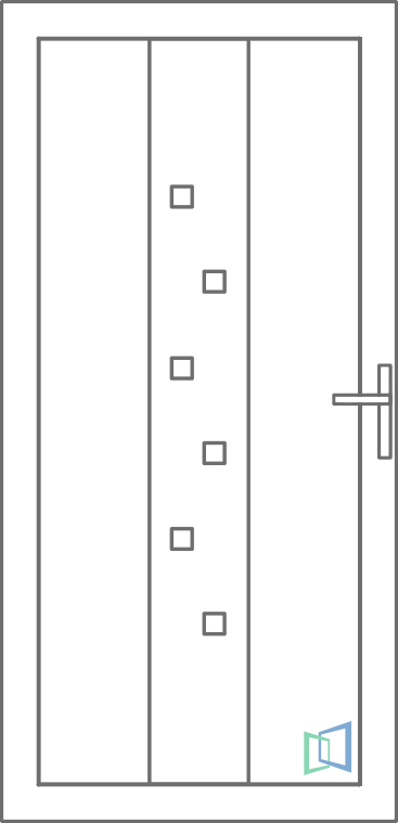 Sierdeurpaneel 71 Links out 1 x inox