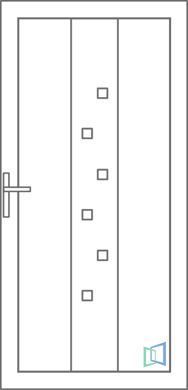 Sierdeurpaneel 71 Rechts out 1 x inox