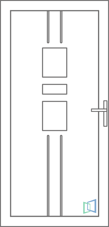 Sierdeurpaneel 93 Links out 1 x inox