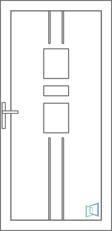Sierdeurpaneel 93 Rechts out 1 x inox