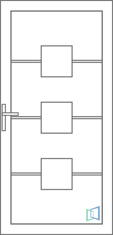Sierdeurpaneel 96 Rechts out 1 x inox